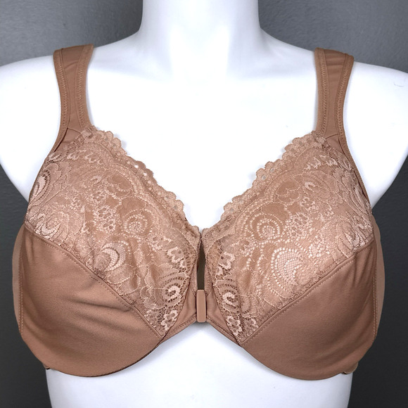 Glamorise Front-Closure WonderWire Bra Size 46B Cappuccino 1245 Underwire - Picture 1 of 8